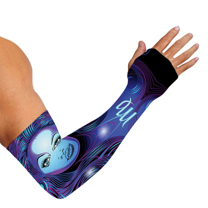 Dark Virgo Zodiac Sign Print Sun Protection Arm Sleeves