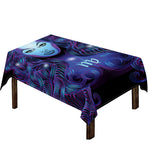 Dark Virgo Zodiac Sign Print Tablecloth