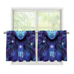 Dark Virgo Zodiac Sign Print Tier Curtains