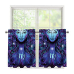 Dark Virgo Zodiac Sign Print Tier Curtains