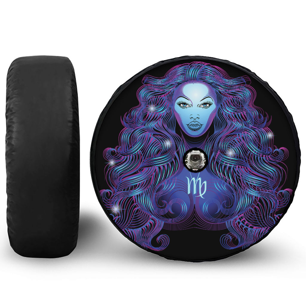 Dark Virgo Zodiac Sign Print Tire Cover With Camera Hole