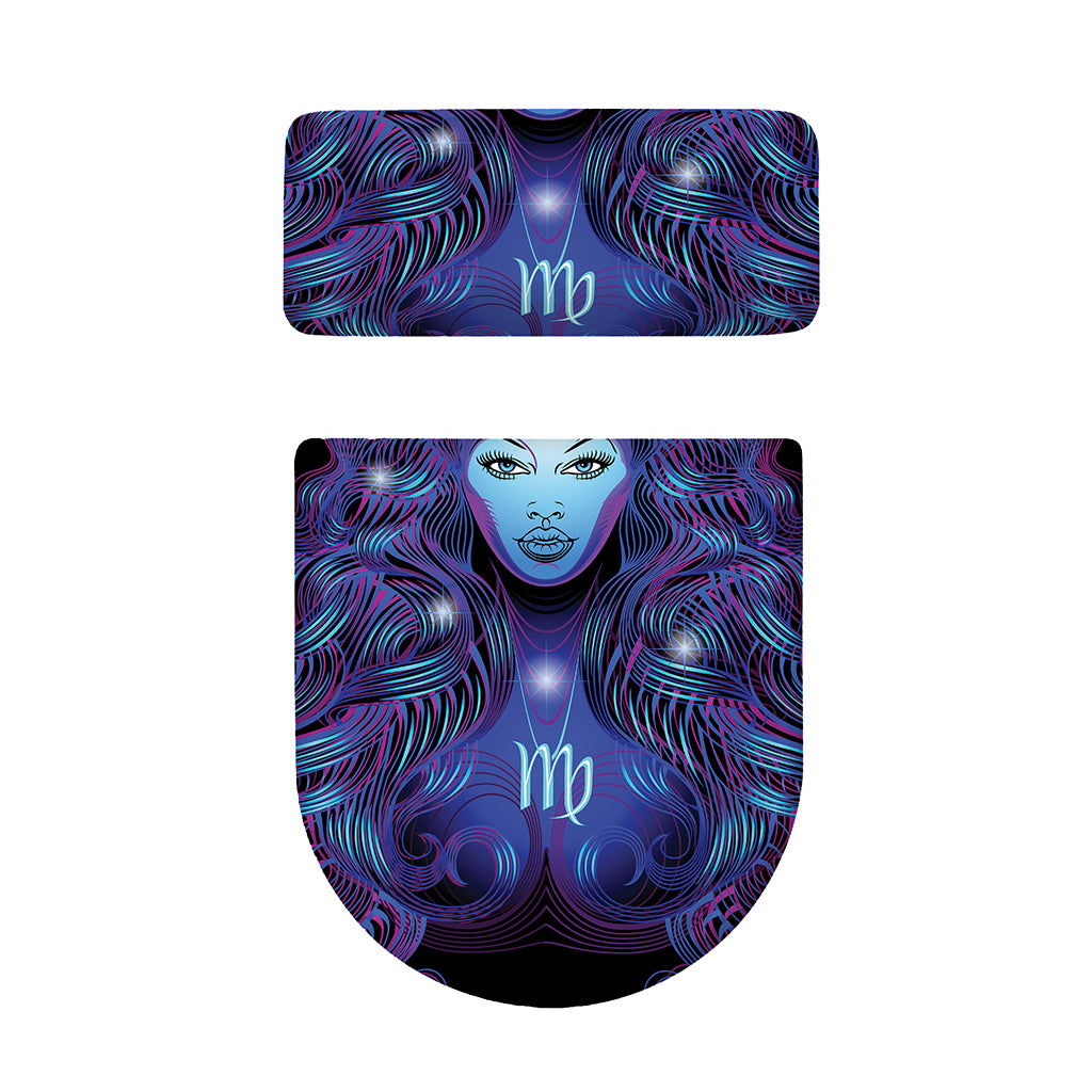 Dark Virgo Zodiac Sign Print Toilet Lid And Tank Cover Set