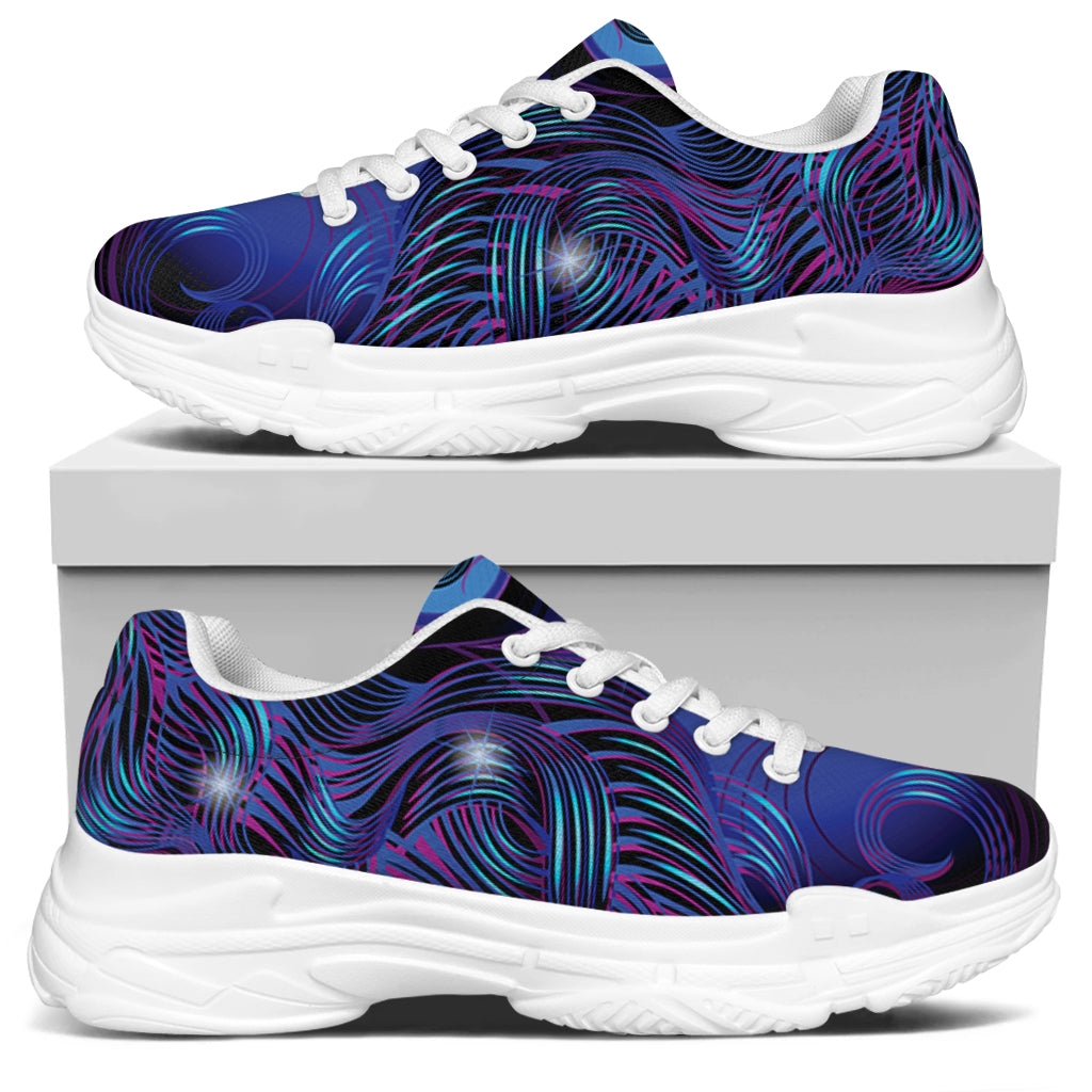 Dark Virgo Zodiac Sign Print White Chunky Shoes
