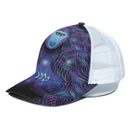 Dark Virgo Zodiac Sign Print White Mesh Trucker Cap