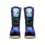 Dark Virgo Zodiac Sign Print Winter Boots