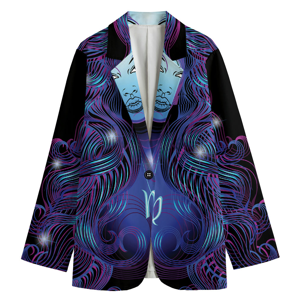 Dark Virgo Zodiac Sign Print Women's Blazer