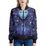 Dark Virgo Zodiac Sign Print Women's Bomber Jacket