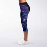 Dark Virgo Zodiac Sign Print Women's Capri Leggings