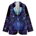 Dark Virgo Zodiac Sign Print Women's Cotton Blazer