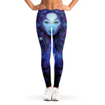 Dark Virgo Zodiac Sign Print Women's Leggings