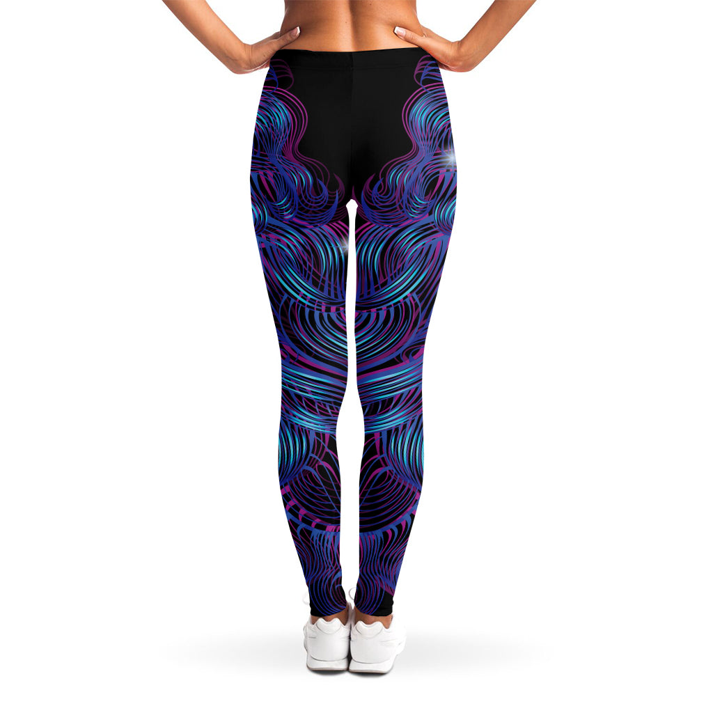 Dark Virgo Zodiac Sign Print Women's Leggings