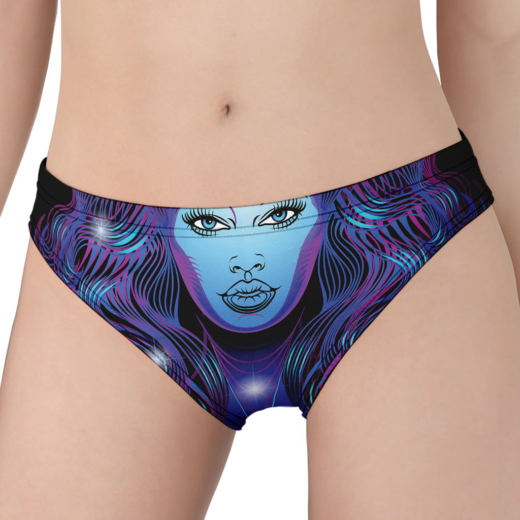 Dark Virgo Zodiac Sign Print Women's Panties