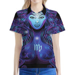 Dark Virgo Zodiac Sign Print Women's Polo Shirt