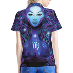 Dark Virgo Zodiac Sign Print Women's Polo Shirt