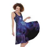 Dark Virgo Zodiac Sign Print Women's Sleeveless Dress