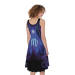Dark Virgo Zodiac Sign Print Women's Sleeveless Dress