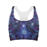Dark Virgo Zodiac Sign Print Women's Sports Bra