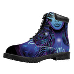 Dark Virgo Zodiac Sign Print Work Boots