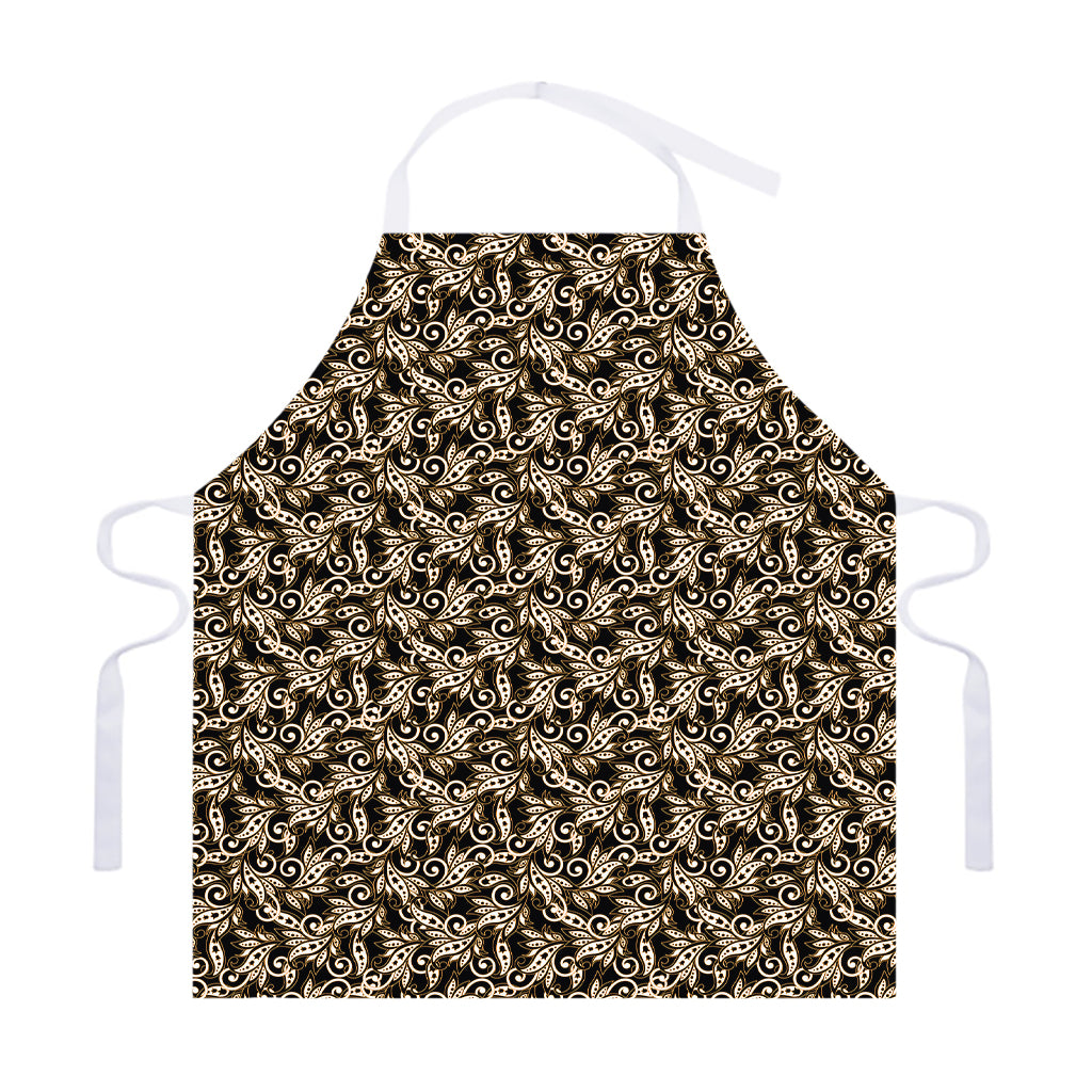 Dark Western Floral Pattern Print Adjustable Apron