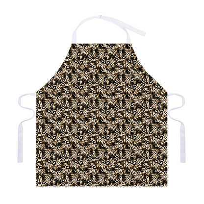 Dark Western Floral Pattern Print Adjustable Apron