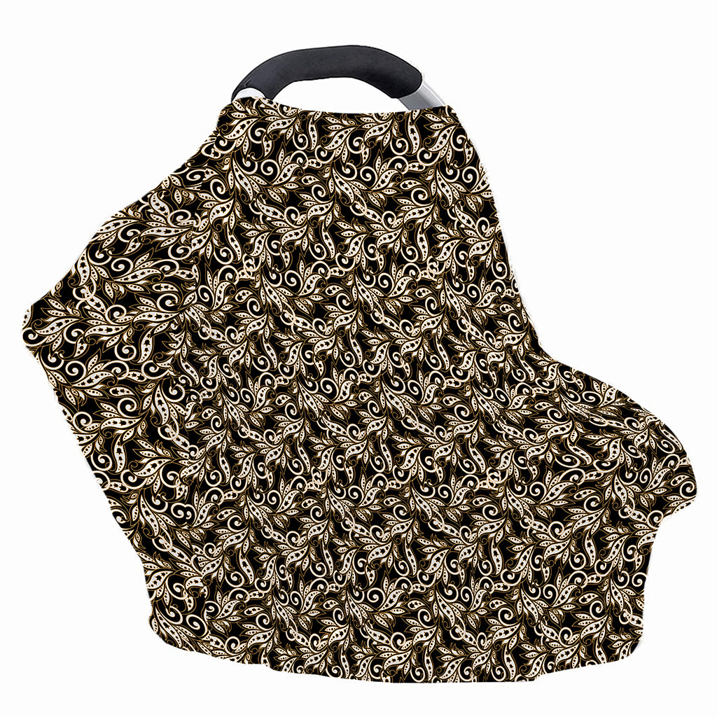 Dark Western Floral Pattern Print Baby Seat Cover