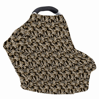 Dark Western Floral Pattern Print Baby Seat Cover