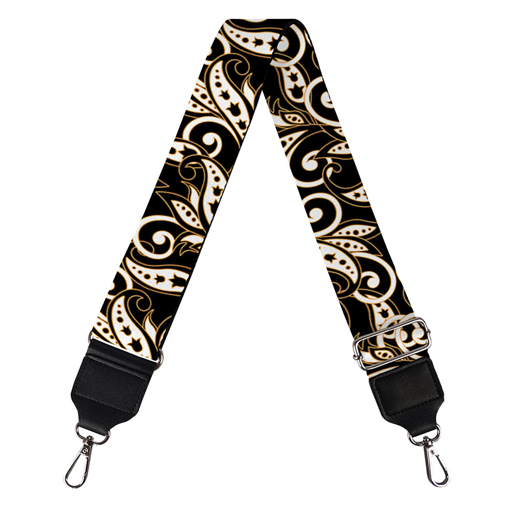 Dark Western Floral Pattern Print Bag Strap