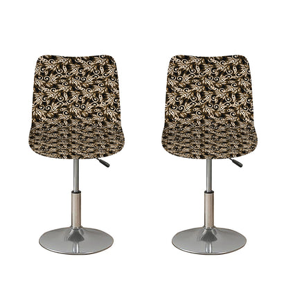 Dark Western Floral Pattern Print Bar Stool Covers