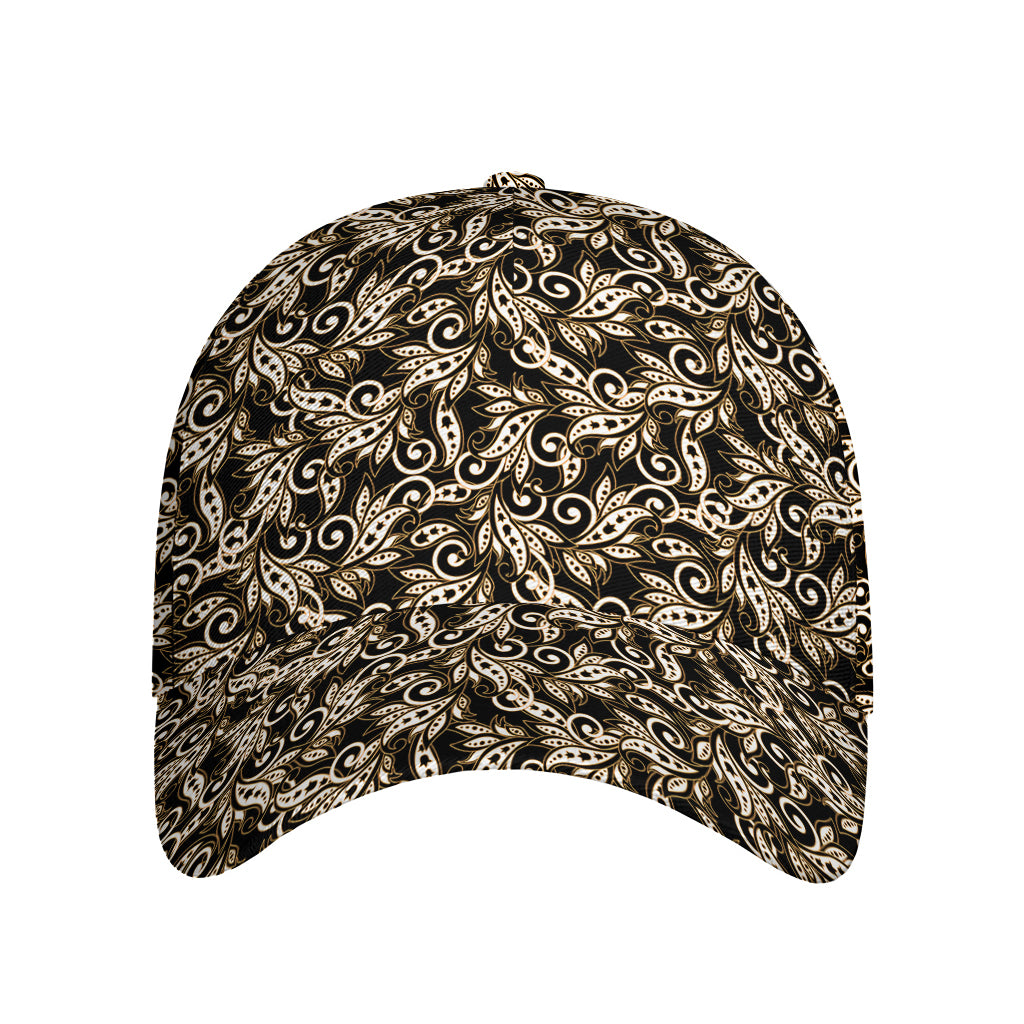 Dark Western Floral Pattern Print Baseball Cap