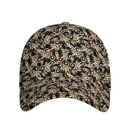 Dark Western Floral Pattern Print Baseball Cap
