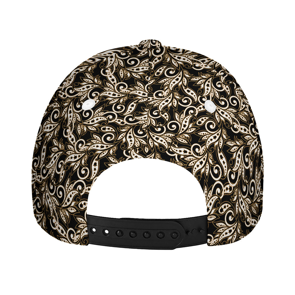 Dark Western Floral Pattern Print Baseball Cap
