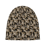Dark Western Floral Pattern Print Beanie
