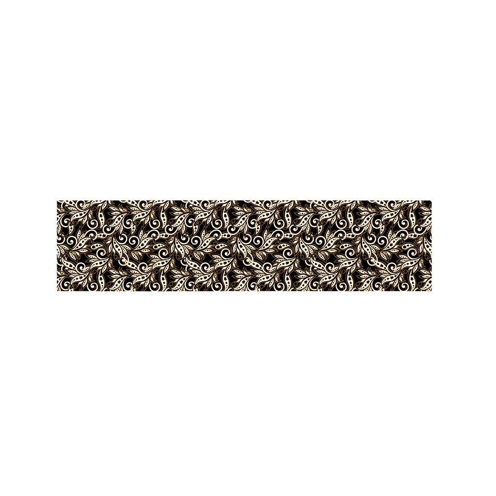 Dark Western Floral Pattern Print Bed Runner