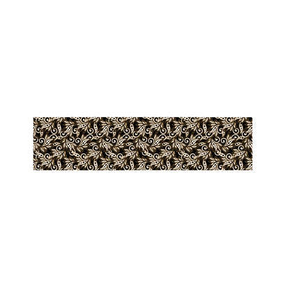 Dark Western Floral Pattern Print Bed Runner