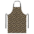 Dark Western Floral Pattern Print Bib Apron With Pocket