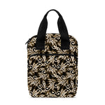 Dark Western Floral Pattern Print Bible Tote Bag
