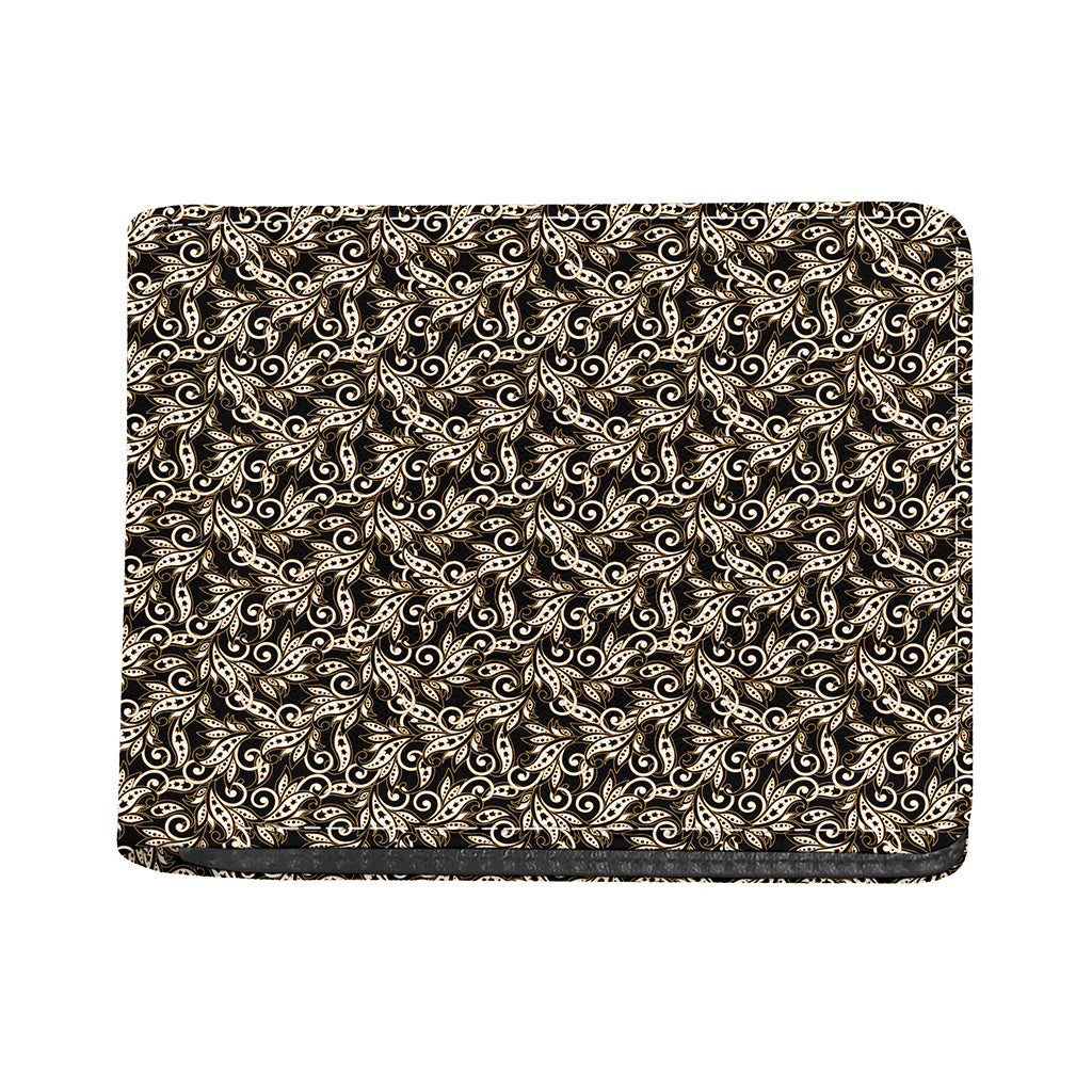Dark Western Floral Pattern Print Bifold Wallet