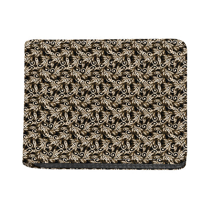 Dark Western Floral Pattern Print Bifold Wallet