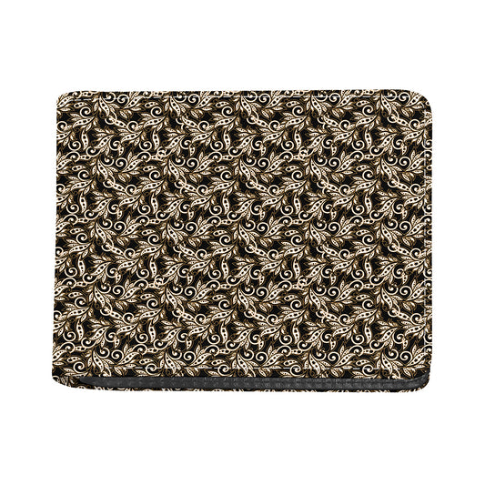 Dark Western Floral Pattern Print Bifold Wallet