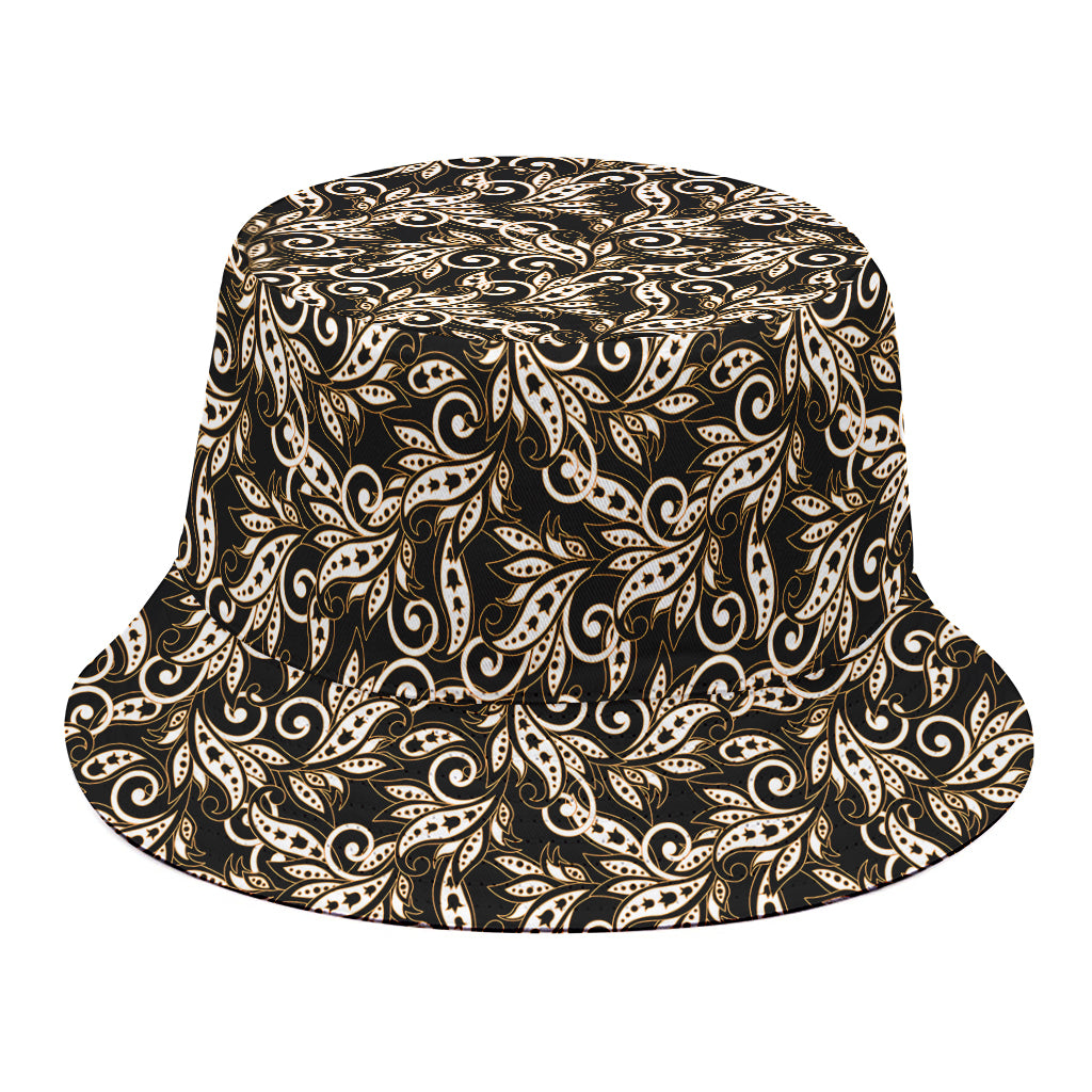 Dark Western Floral Pattern Print Bucket Hat
