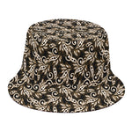 Dark Western Floral Pattern Print Bucket Hat
