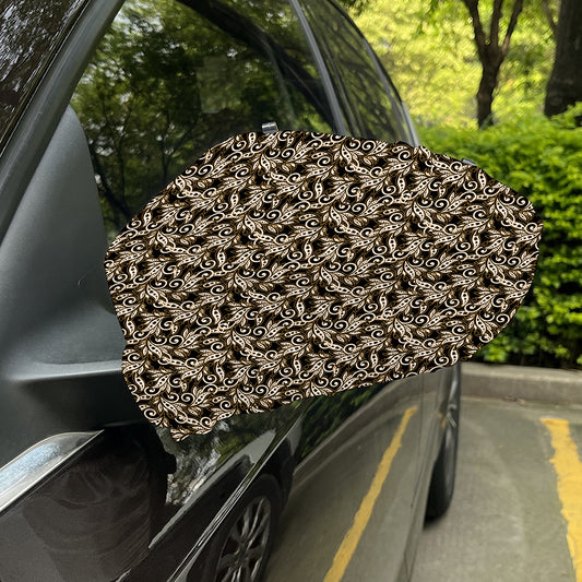 Dark Western Floral Pattern Print Car Side Mirror Covers