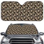Dark Western Floral Pattern Print Car Windshield Sun Shade