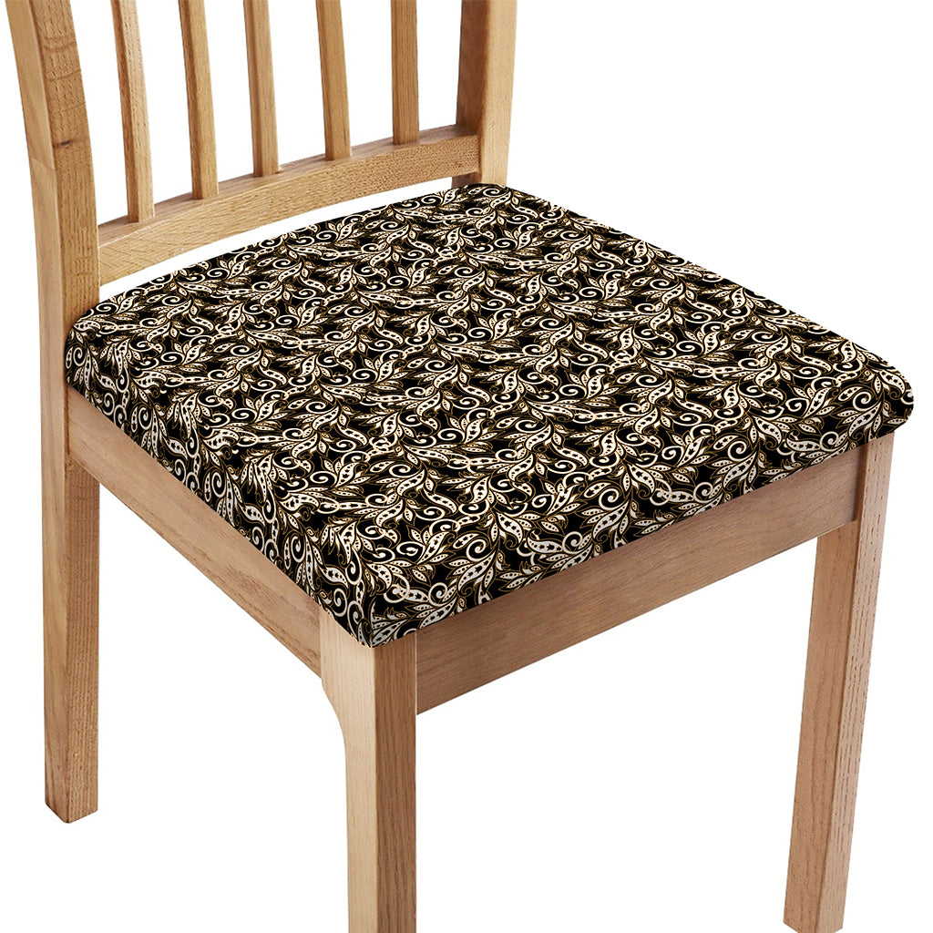 Dark Western Floral Pattern Print Chair Cushion Cover