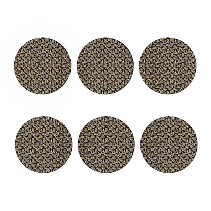 Dark Western Floral Pattern Print Coaster Set
