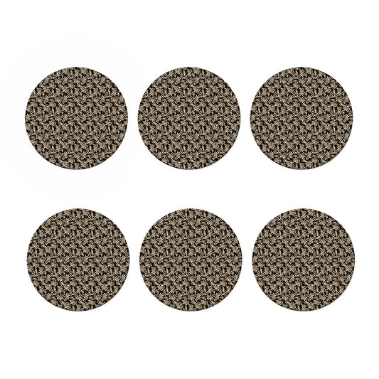 Dark Western Floral Pattern Print Coaster Set