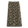 Dark Western Floral Pattern Print Cotton Front Slit Maxi Skirt