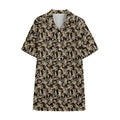 Dark Western Floral Pattern Print Cotton Hawaiian Shirt