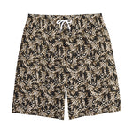 Dark Western Floral Pattern Print Cotton Shorts
