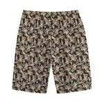 Dark Western Floral Pattern Print Cotton Shorts